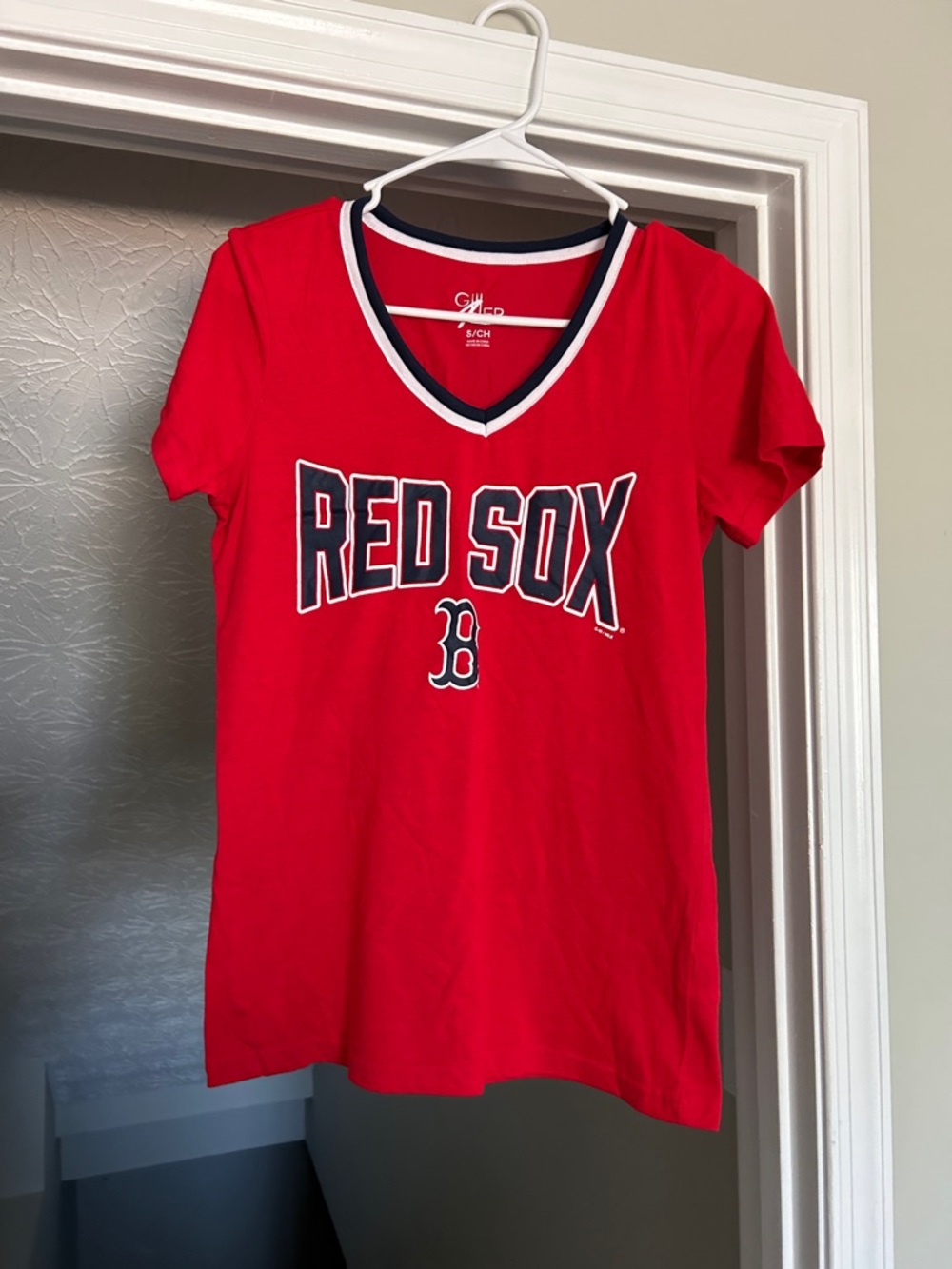 Red Sox Red Tee with Navy Trim